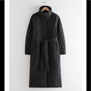 & Other Stories Quilted Belted Banana Sleeve Coat